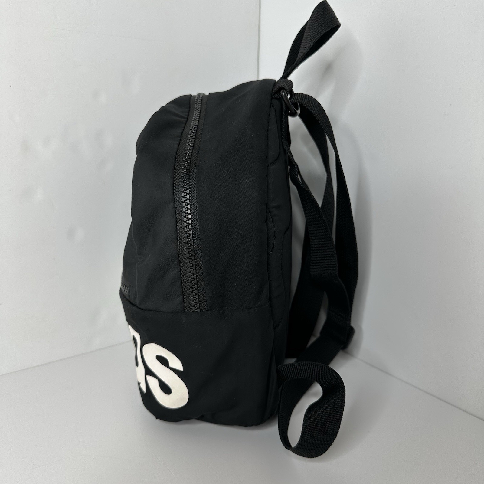 Adidas Linear Mini Backpack Spellout Black White … - image 3