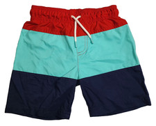 Cat Jack 5T boys colorblock swim trunks inner Mesh Pool Beach Red Turquoise