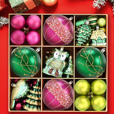 80 Pcs Christmas Tree Ornaments Various Styles Christmas Ball Ornaments Set Fore