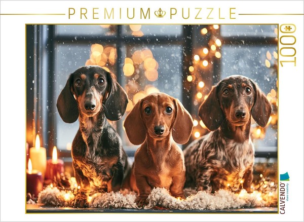 Calvendo Puzzle Christmas Magic With Dachshunds | 1000 Pieces, Finished Size 25.-image