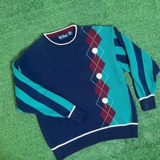 Par Four Men  s Vintage Golf Crewneck Sweater Sz XL Embroidered Knit Grandpa 90s