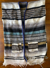 Used Vintage Distressed 1950 s 1960 s Mexican Sarape Blanket Poncho Biker Vest