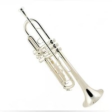 8335 Bb Trumpet B Flat Brass Silver Plated Professional with Leather Case