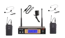 GTD Audio 2Ch UHF   Lavaliere Wireless Microphone Mic System  NEW 35LL 