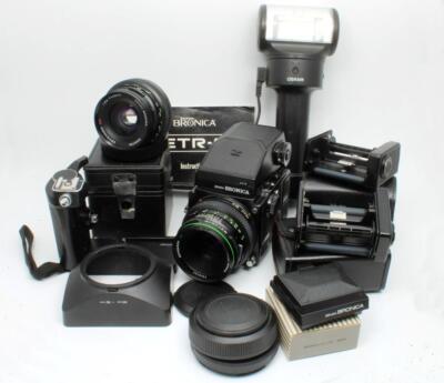 Zenza Bronica ETR-C Camera Outfit w/AEII & WL Finders, EII 75mm 