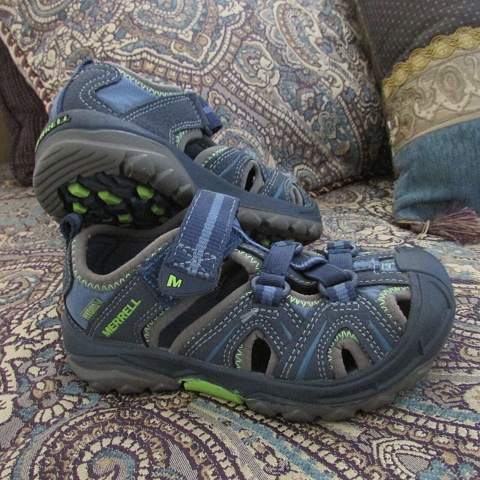 Sandali Merrell Hydro Water ragazzo tg 10M scarpe blu verde punta chiusa escursionismo sport