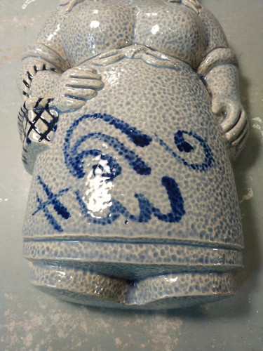Vintage Marzi Remy Ceramic Salt Glaze Pottery Woman Hanging Mold 12.5" Hanging - Picture 3 of 7
