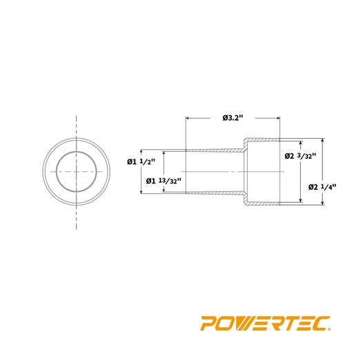Reductor de OD POWERTEC 70164 2-1/4"" OD a 1-1/2 - Imagen 3 de 4