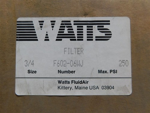 NEW Watts F602-06WJ Hi-Flow Air Filter 3/4 in NPT Port 250 Max. PSI 40 Micron - Picture 7 of 7