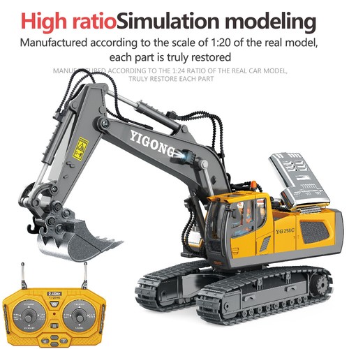 1:20 RC Bagger Bulldozer Legierung Bau Spielzeug 11CH Fernbedienung Crawler Auto - Bild 20 von 39