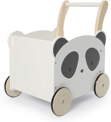 Kinder Lauflernwagen Holz Baby Panda Lauflernhilfe Mit Stauraum für 1-3 Jahre...