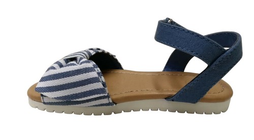 Sandalias de mezclilla a rayas azules Wonder Nation para niñas talla 10 - Imagen 5 de 6