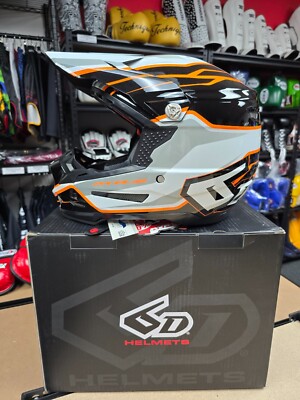 MOTORCYCLE HELMET 6D ATR-2 PHASE White Orange - M Size