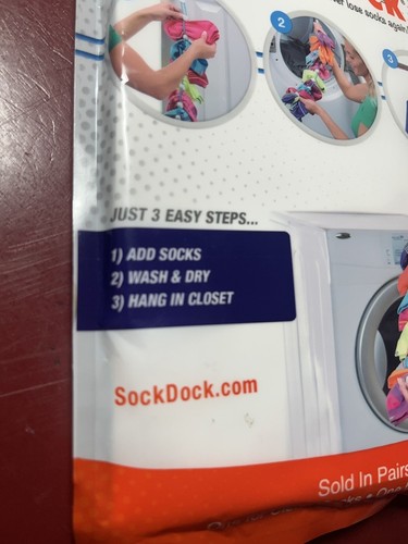 SockDock Laundry Tool Storage Hanger Washing Drying Storing Paired Socks 2 pk - Picture 7 of 10