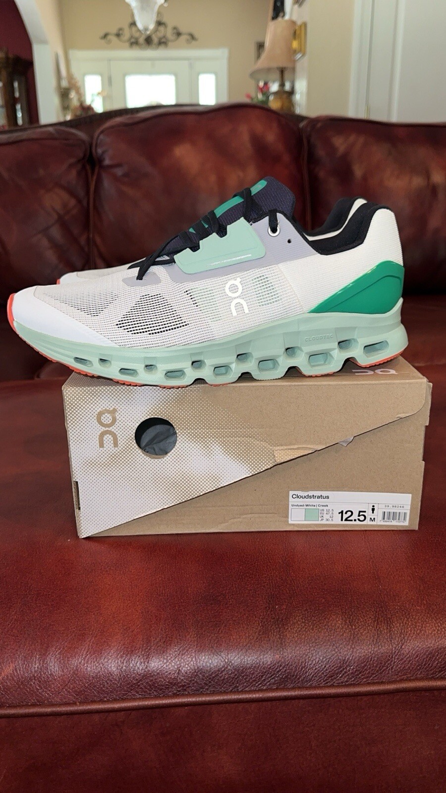On Cloud Cloudstratus Undyed-White/ Creek Men’s Size 12.5 *NEW* image 2