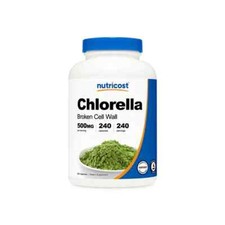 NUTRICOST Chlorella Caps 500mg, 240 VegCaps - Non-GMO, GF - EXP 01/2028