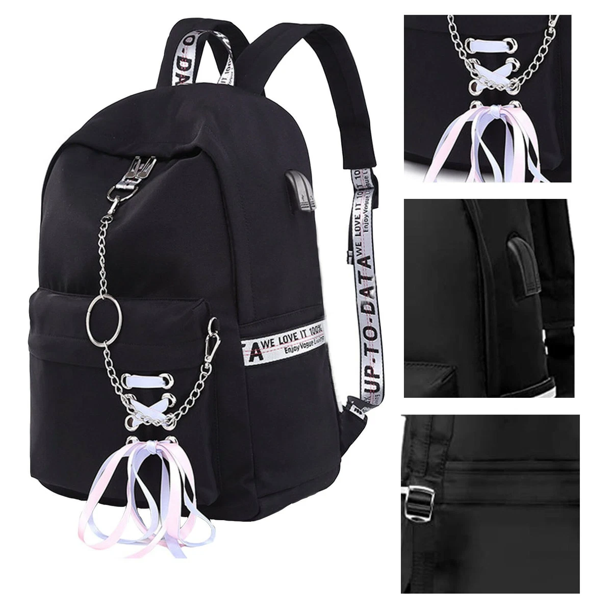 School Backpack Color Schoolbags Zipper And Pockets With