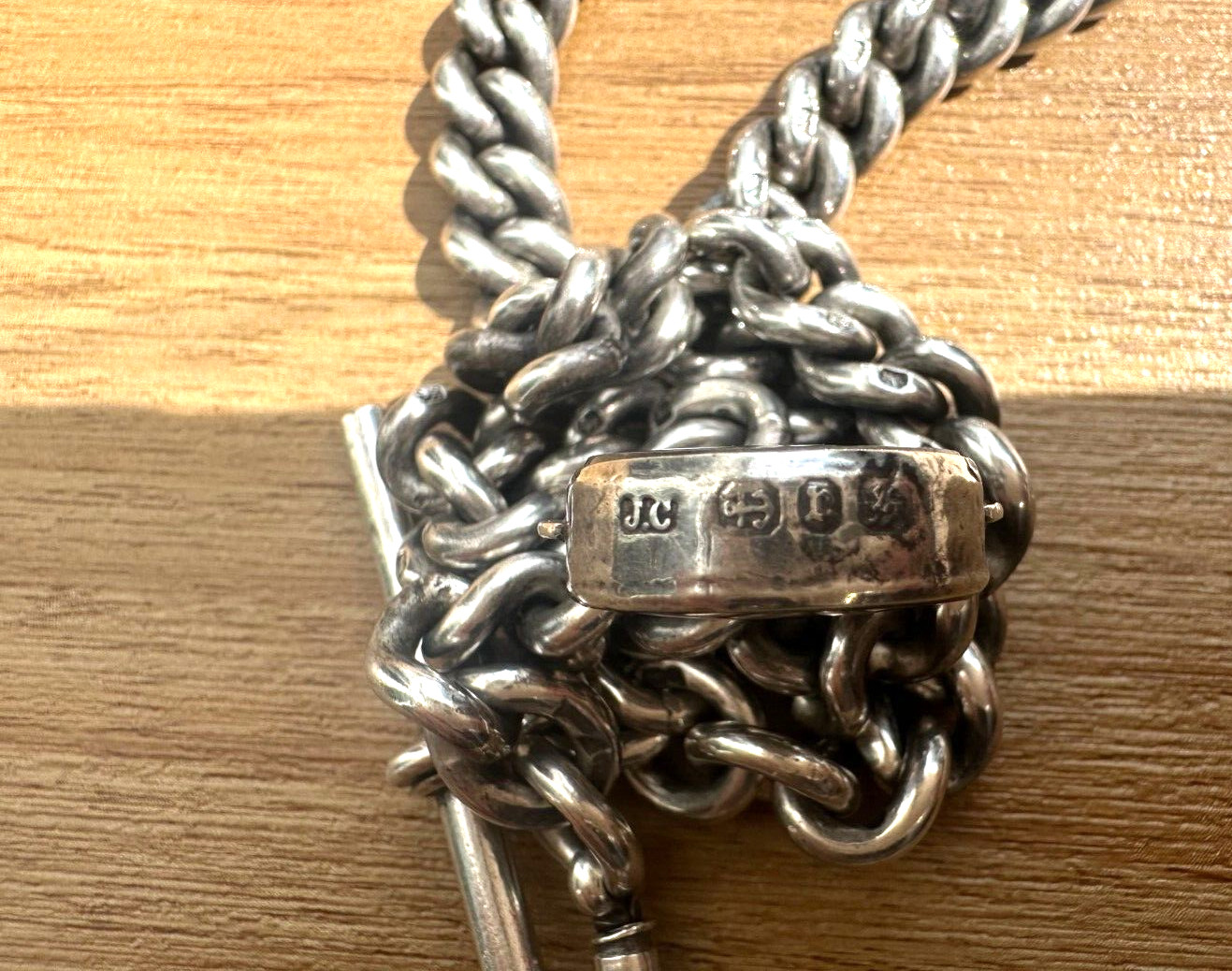 HEAVY 74g Victorian Solid Silver CHUNKY Albert Po… - image 23