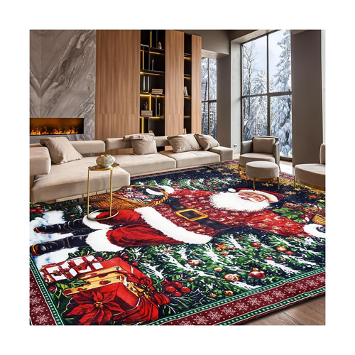 FRAMICS Christmas Area Rug 8X10 Santa Claus Christmas Rugs for Living Room Wa... - Picture 2 of 7