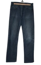 A.P.C. BOOTLEG Selvedge sz 30 Button Fly Dark Indigo Denim Jeans Relax Fit Raw