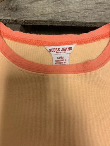 Guess Woman’s Graphic Tee GUESS JEANS Orange Sz M - Picture 4 of 8