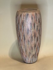 Tall MCM. Resin Candle Stand Pillar Candle Holder Wood Look 10  Tall- R2