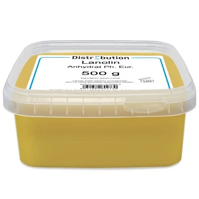 DISTREBUTION Lanolin 500g natürliche Hautpflege geruchsarm pestizidfrei Wollwachs Anhydrat