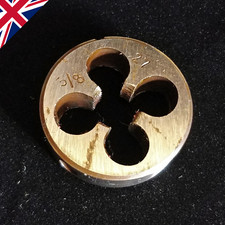 3/8" 27 tpi UNS round die, right hand for outside threading, imperial tool