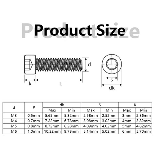 M3 M4 M5 M6 Aluminum Alloy Socket Cap Screws - DIN Allen Key Hex Socket Bolts - Picture 2 of 10