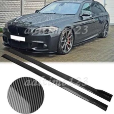 For BMW 5 Series F10 F11 Carbon Fiber Side Skirt Extension Splitter Spoiler Lip