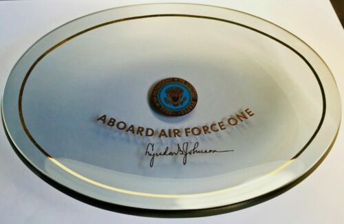 President Lyndon B. Johnson 60's Era Air Force One Presidential Seal Dish - Afbeelding 1 van 4