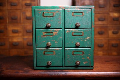 Vintage Card Catalog Wood cabinet apothecary industrial file box brass  pulls | eBay