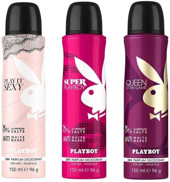 PLAYBOY сексуальный + королева + супер дезодорант спрей - для женщин (450 мл, упаковка из 3) - Изображение 3 из 3