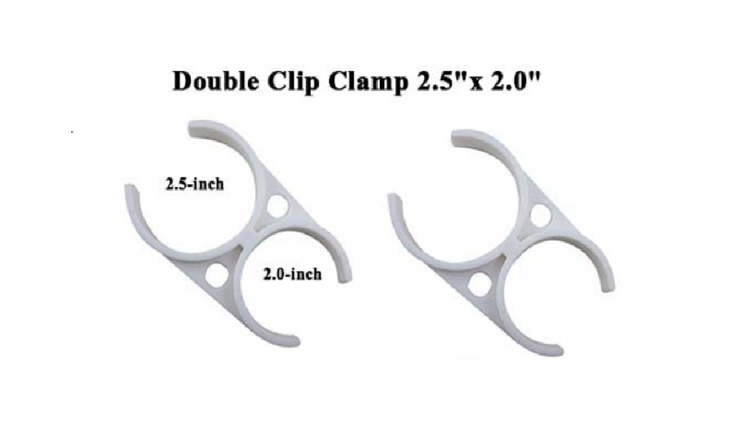 2 Pack&colon;  2&period;5" x 2" DUAL CLIP CLAMP REVERSE OSMOSIS MEMBRANE HOUSING&sol;POST FILTER