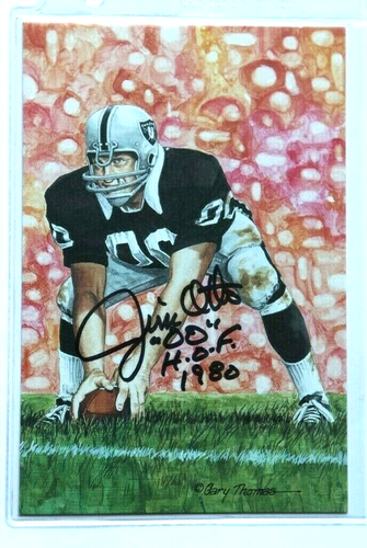 JIM OTTO / ARTIST GARY THOMAS AUTOGRAPHED GOAL LINE ART CARD WITH COA FROM JSA