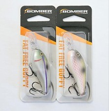 (Lot of 2) Bomber Fat Free Guppy Next Gen 2-3/8" 3/8 oz Depth 4-6' BMBD5M BASS!