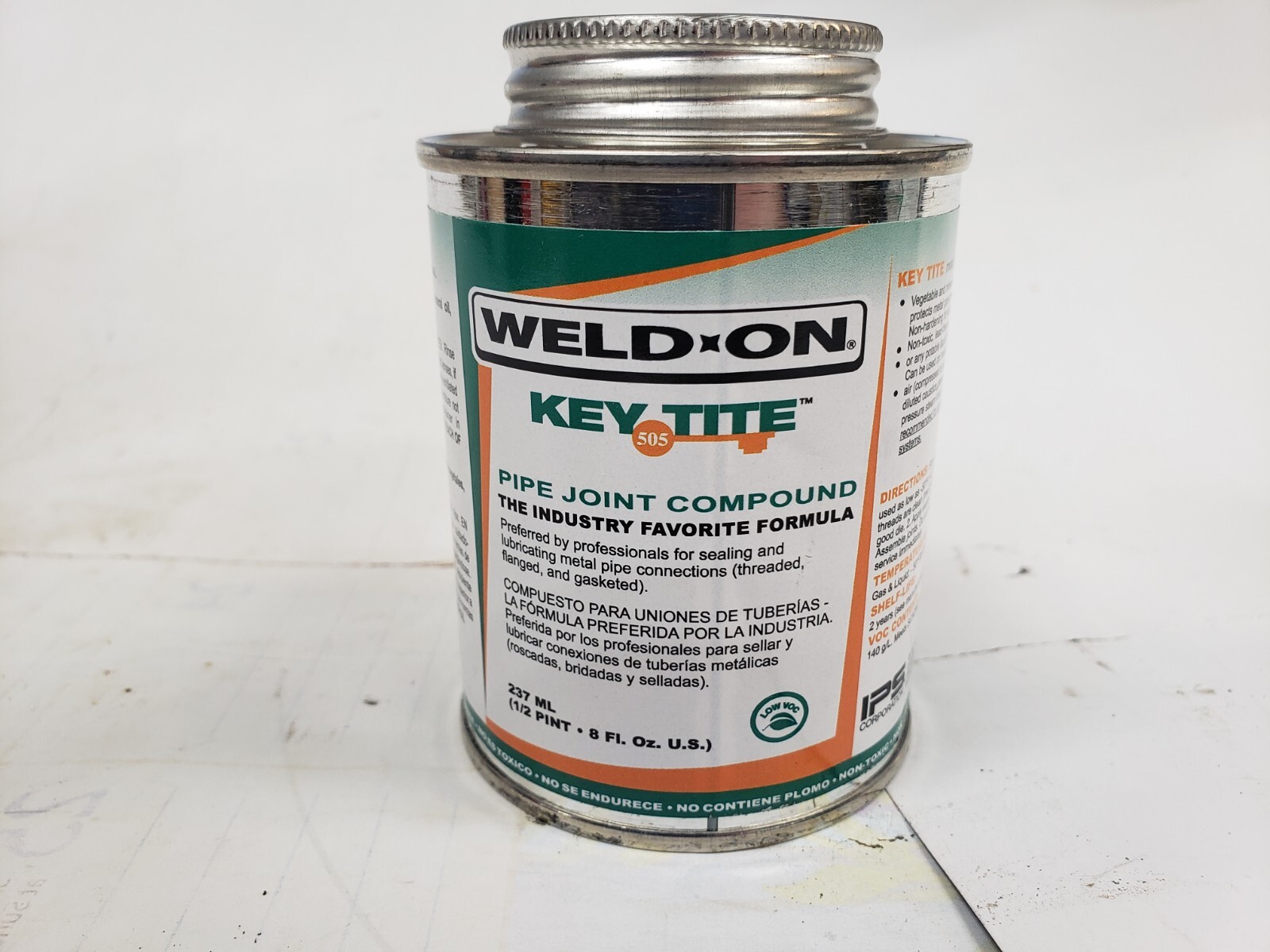 WeldOn® Key Tite 505 10068 Pipe Joint Compound 1/2pt HRI Day India