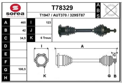Antriebswelle Gelenkwelle für AUDI A4 A5 1.8-3.2 88-245kW vorne links/rechts NEU