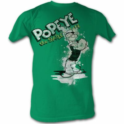 Popeye Popeye Splat Kelly Adult T-Shirt