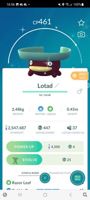 Pokemon Go Shiny Lotad 