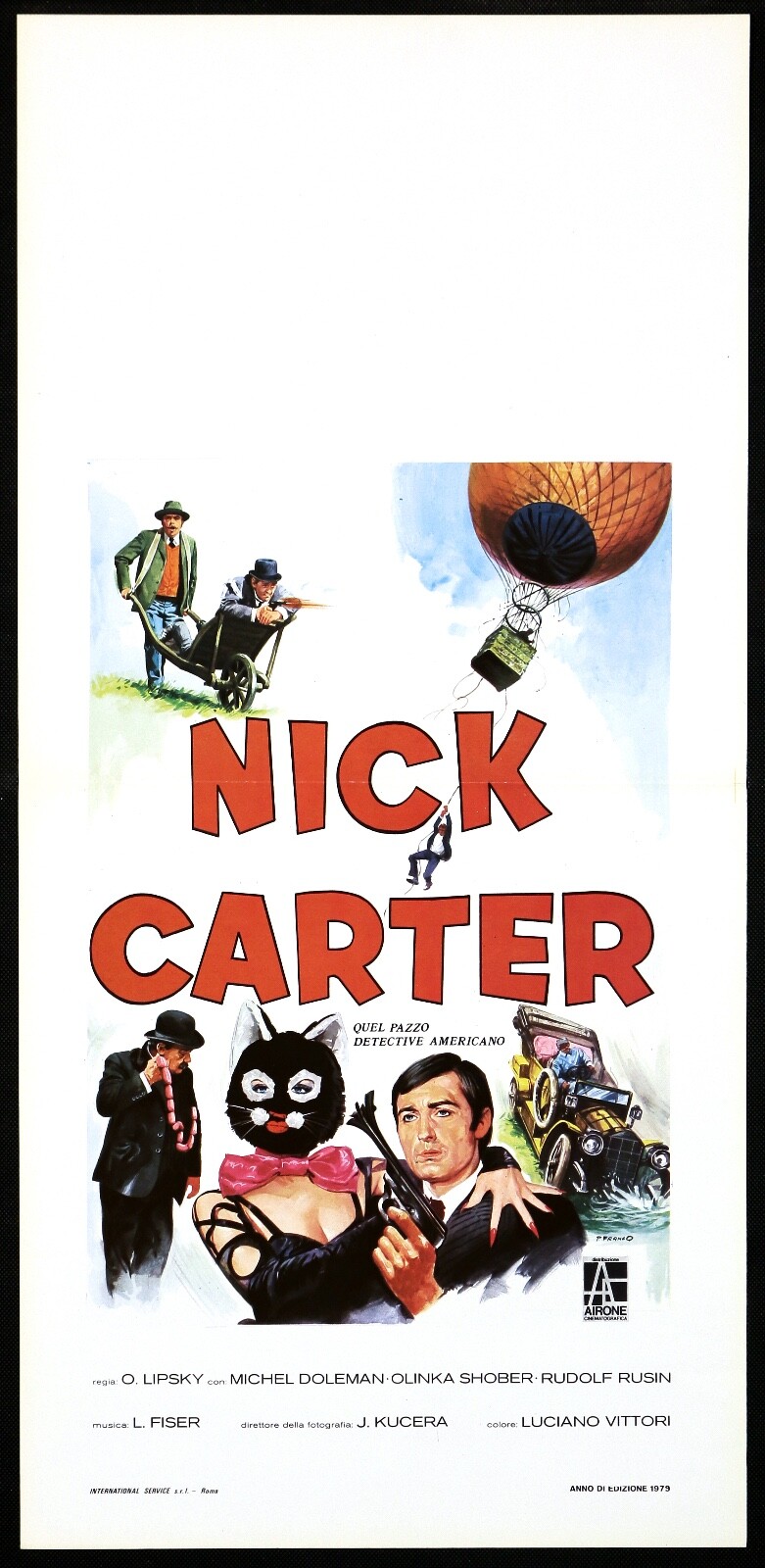 Locandina originale film NICK CARTER QUEL PAZZO DETECTIVE AMERICANO (1978) - Regia di Oldrich Lipský