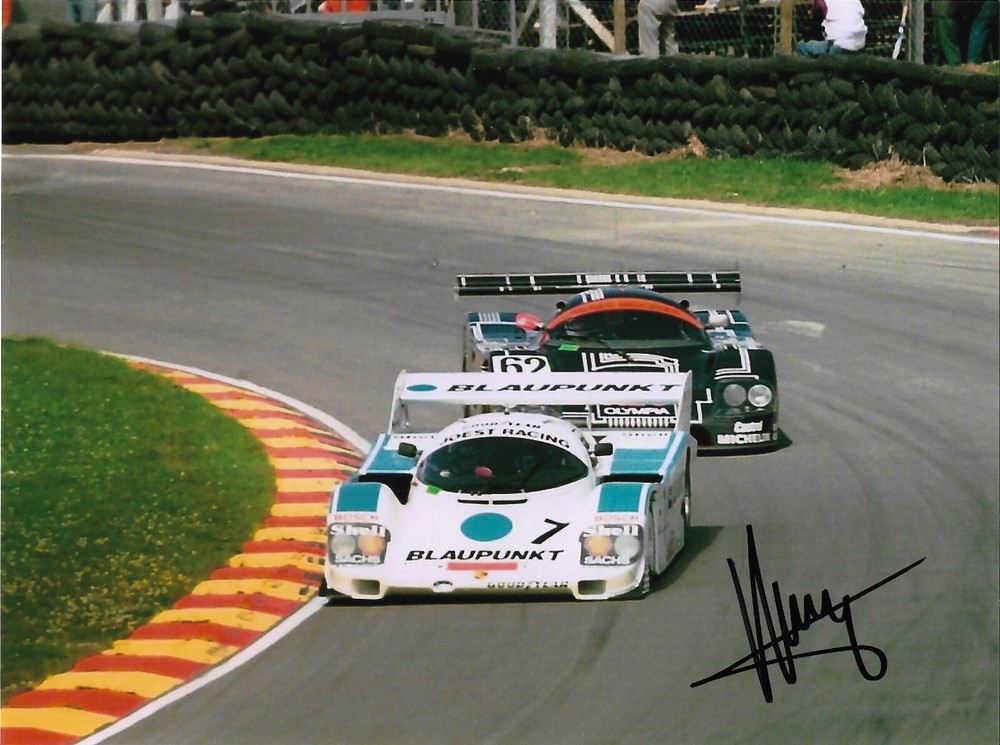 Klaus Ludwig Le Mans winner signed photo Porsche 962 Brands Hatch 1988