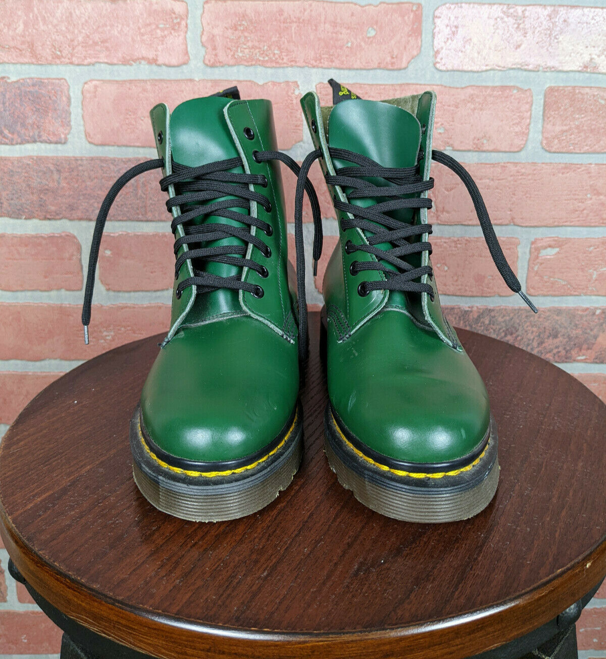 Vintage Dr Martens 8 Eye Smooth Green Made In Size UK 3 | eBay