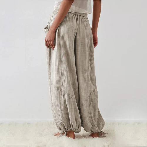 Women's Cargo Pants Baggy Wide Leg Loose High Waist Pockets Sweatpants Trousers - Picture 16 of 48