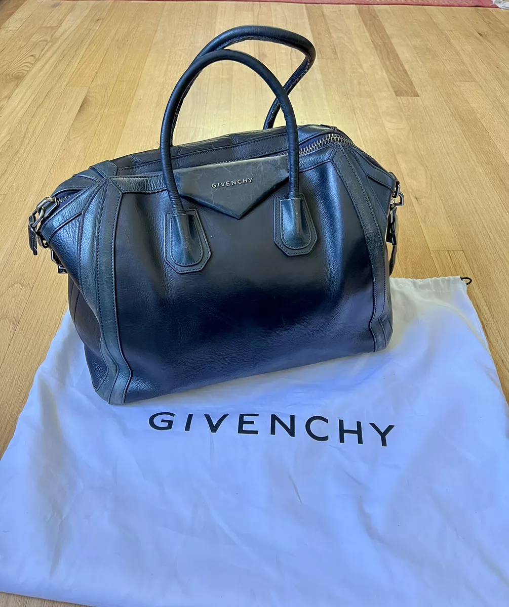 Givenchy Antigona Large Leather Bag- Black & Blue- Dust Bag