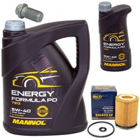 MotoröL Set 5W-40 6 Liter + ÖLfilter Sh 4093 P + Schraube FüR Mercedes B-Klasse