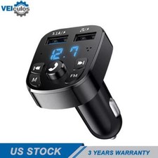 Car FM Transmitter Adapter Hands-Free Wireless Bluetooth 5.0 2USB PD Charger AUX