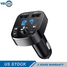 Car FM Transmitter Adapter Hands-Free Wireless Bluetooth 5.0 2USB PD Charger AUX