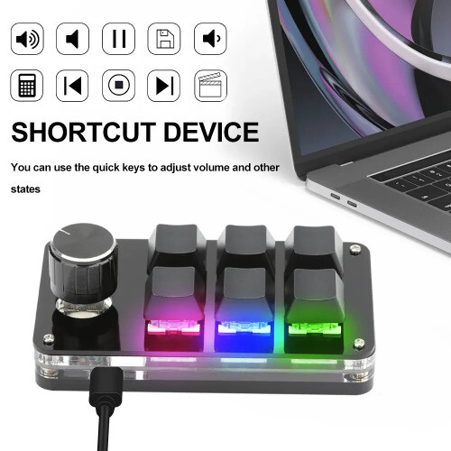 Keyboard Macro 3/6 Key 1 Knob Programming RGB Bluetooth Photoshop Hotswap - 第 4/39 張圖片