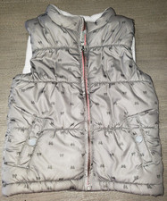 girls CARTERS thick WINTER VEST gray with bow print zipper front SIZE 6 THICK  